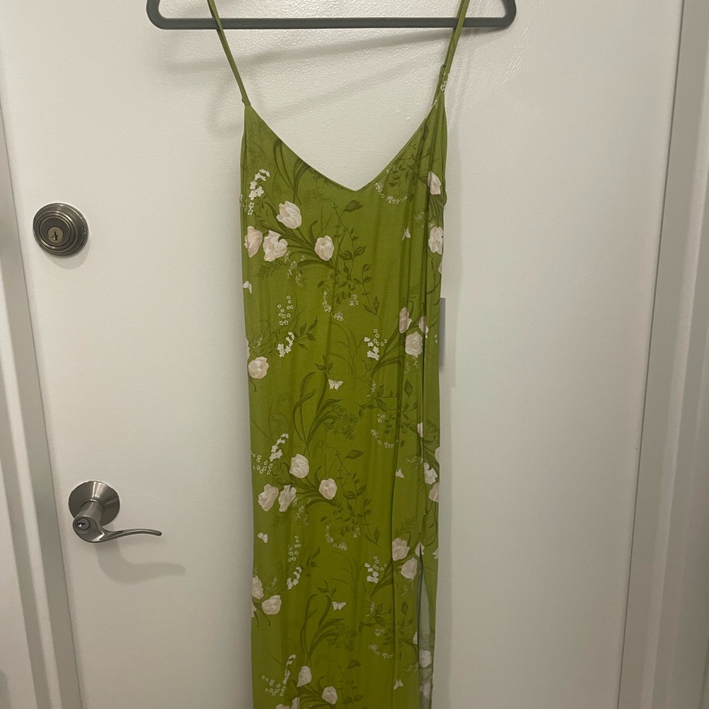 NWT Reformation Green Floral Midi Dress